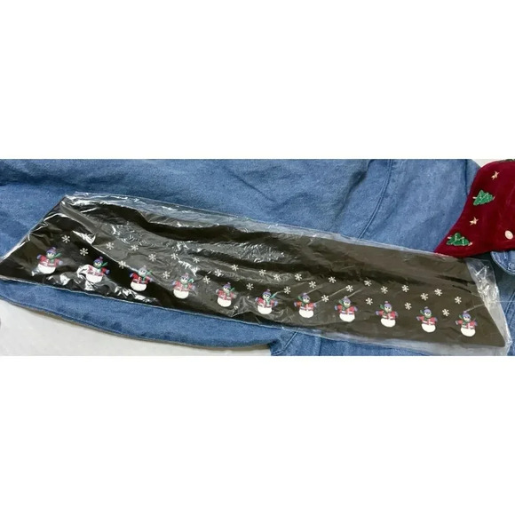 Karen Scott Women’s Medium Denim Button Up Christmas Shirt Interhangeable Collar - Picture 6 of 11